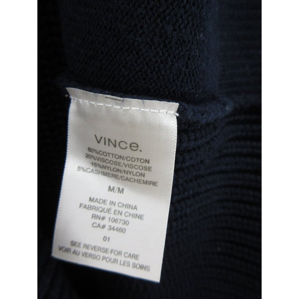 Vince Sweater Medium Cashmere Blend Cardigan Button Up Ribbed Classic - Picture 9 of 10